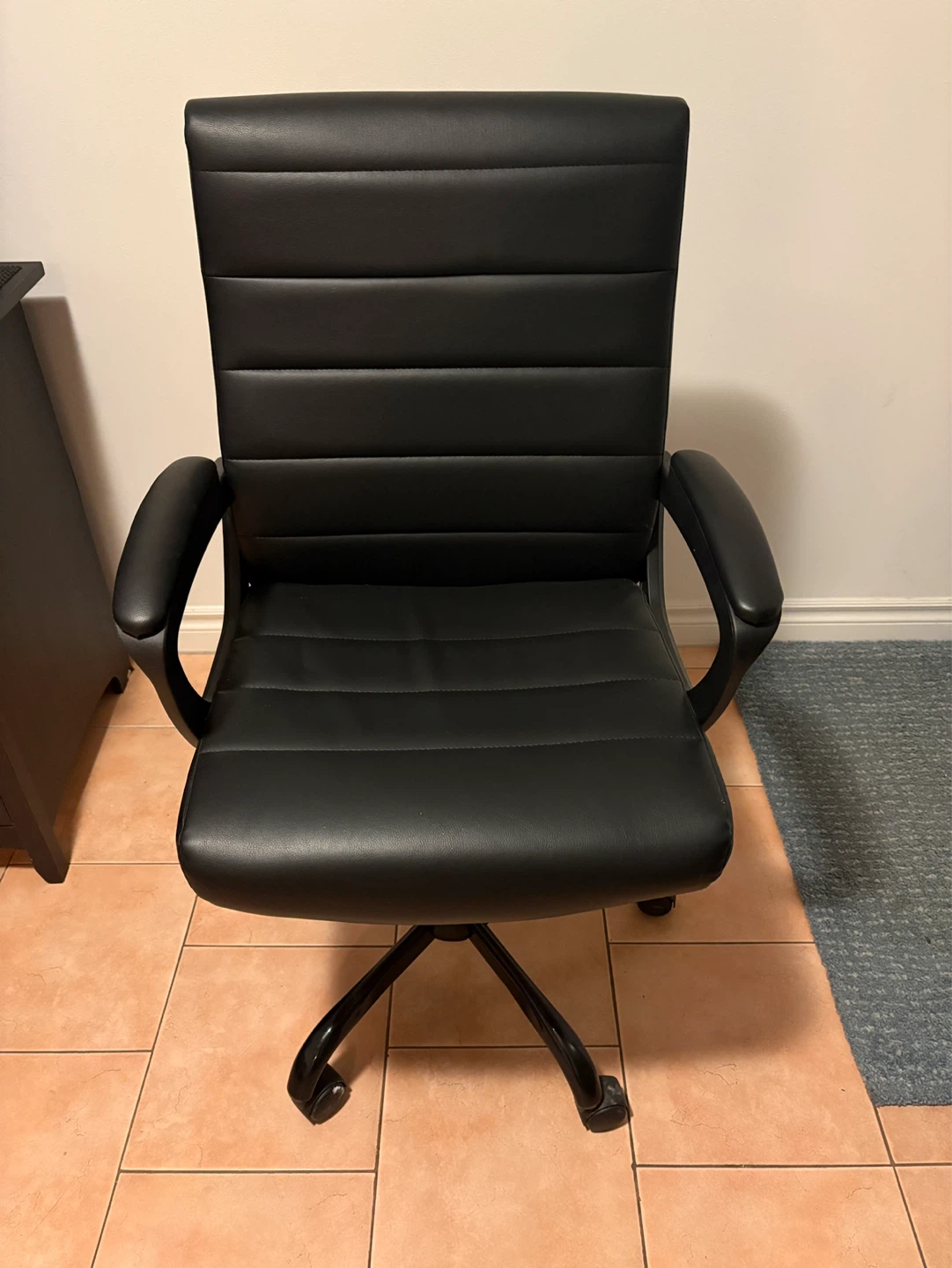 Black Faux Leather Office Chair