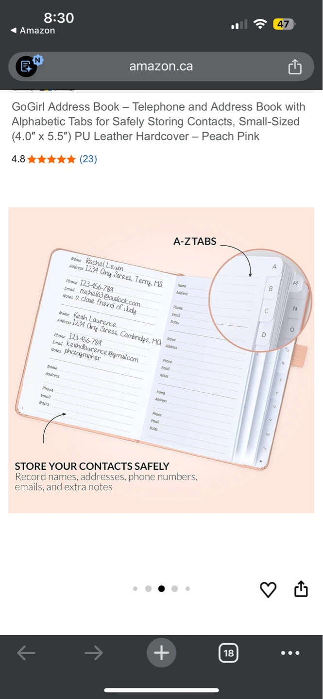 GoGirl Address Book Small - Peach Pink - photo 4