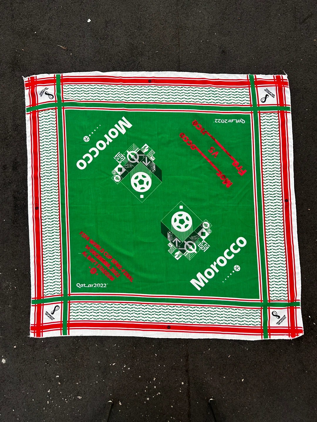 Morocco vs France Qatar 2022 FIFA World Cup Semi-Final Scarf