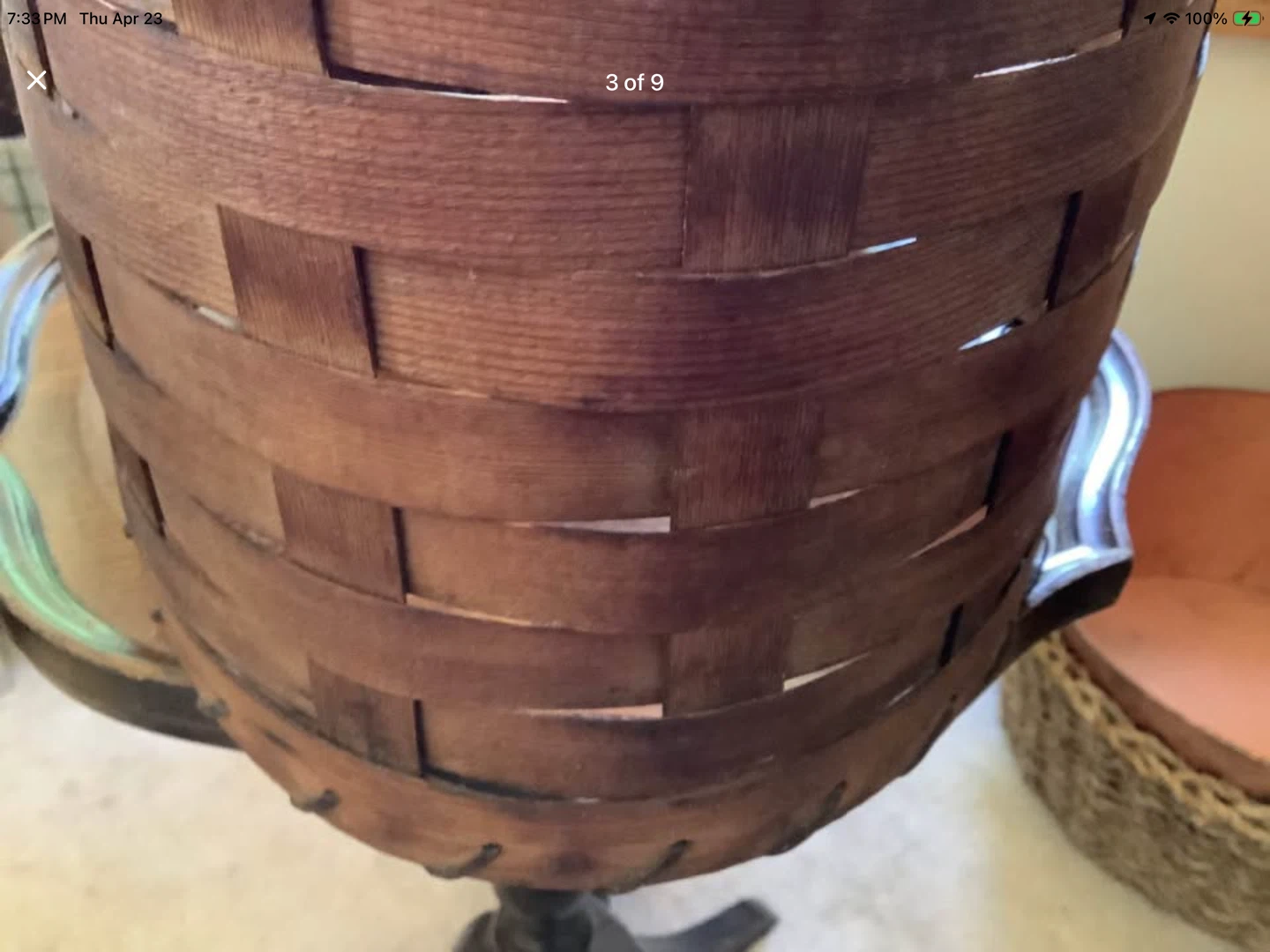 MCM Woven Split Oak Shade Whip Stretch Trim Cyprus Knee Finial 🐞 - photo 3