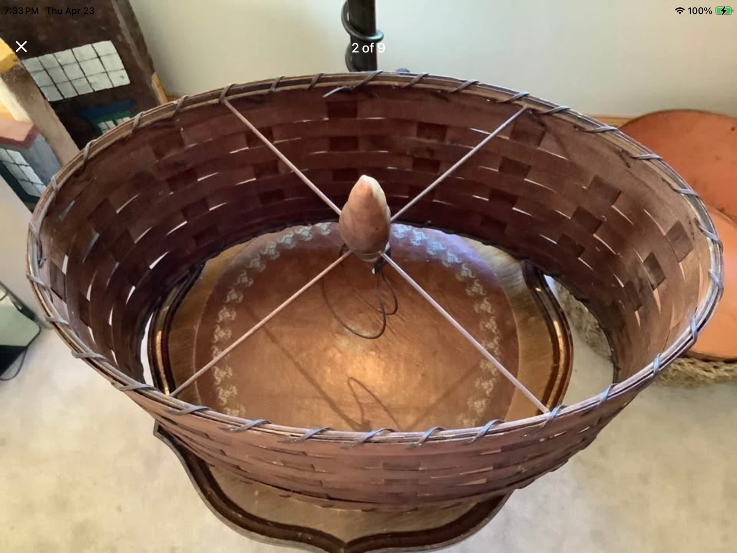 MCM Woven Split Oak Shade Whip Stretch Trim Cyprus Knee Finial 🐞 - photo 2