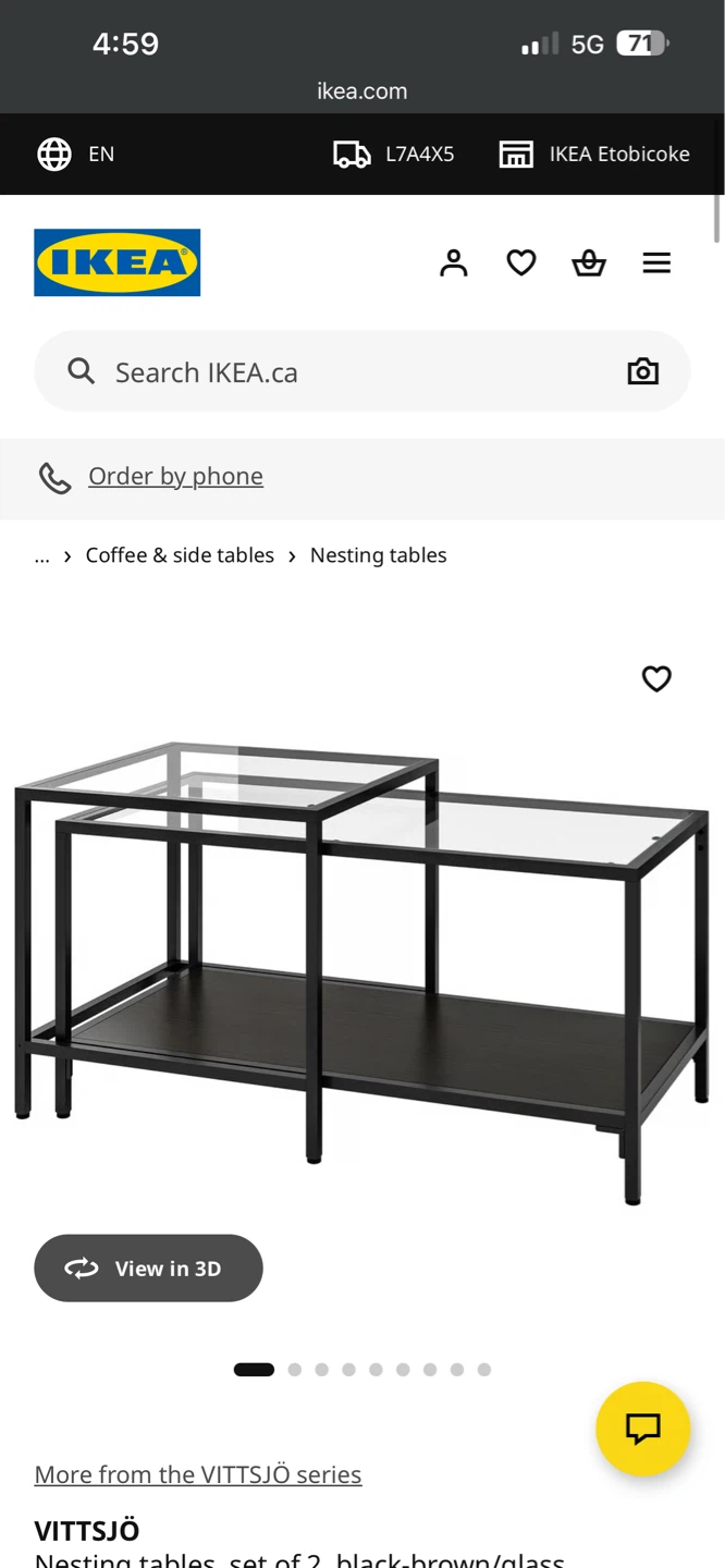 IKEA VITTSJÖ Nesting Tables (Set of 2)