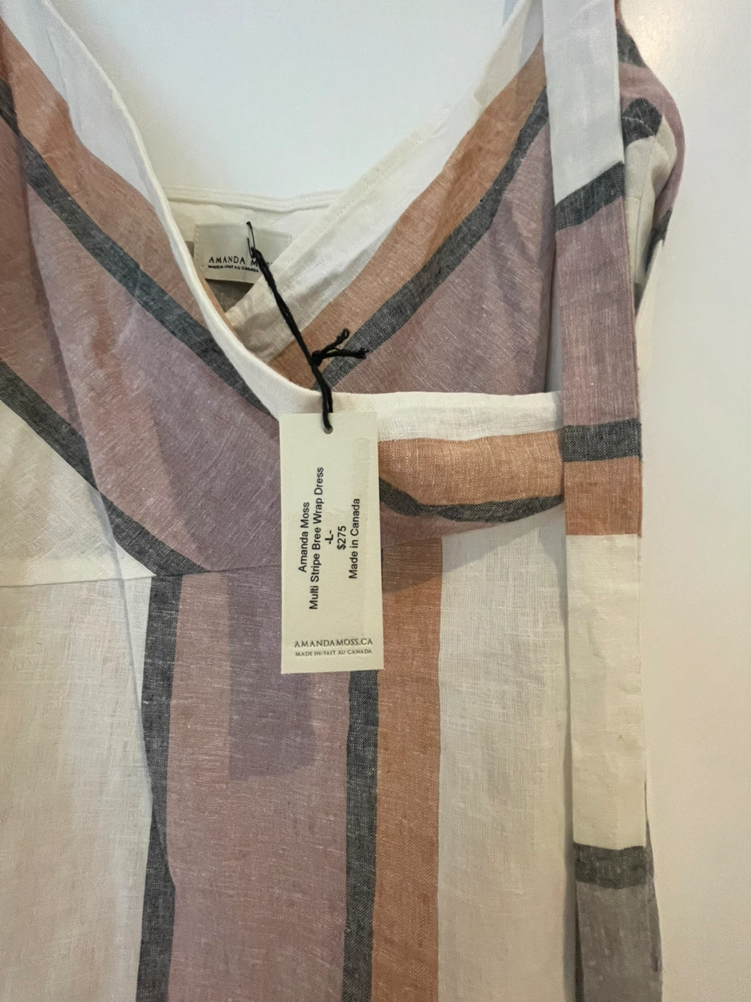 NEW with tags Amanda Moss Multi Stripe Wrap Dress - photo 2