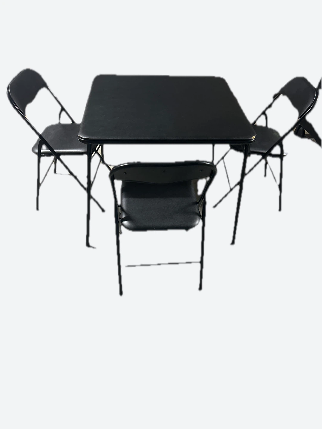 Black Square Dining Table with Two Chairs