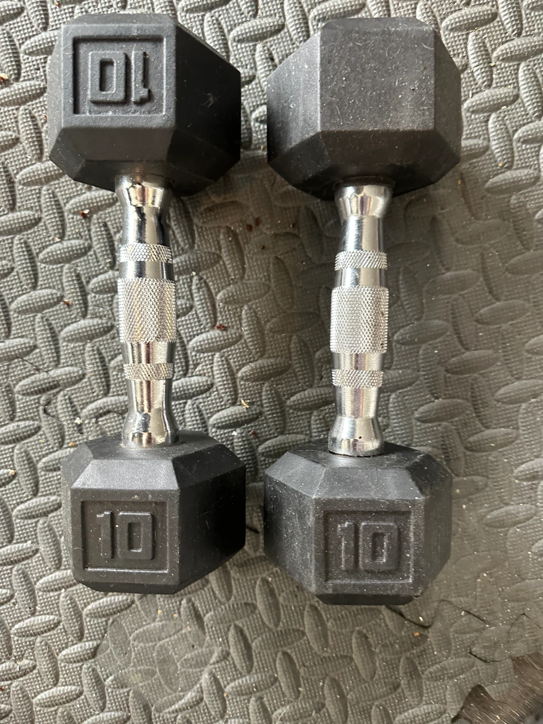 Pair of 10lb Hex Dumbbells