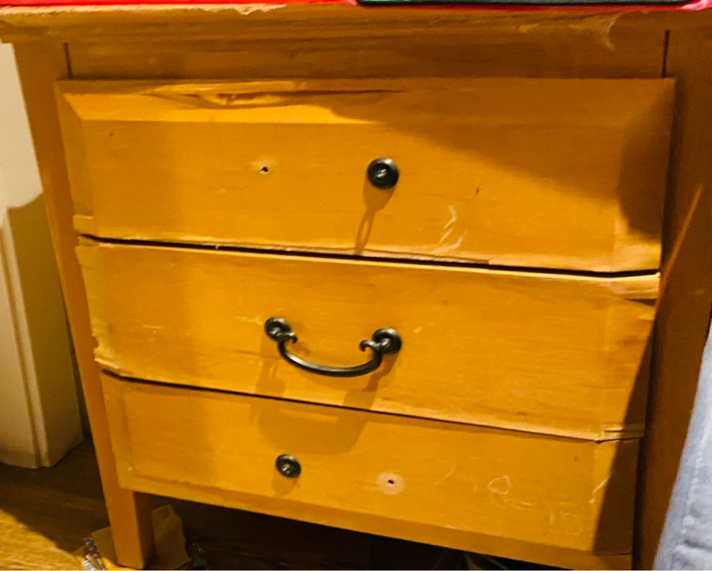 Yellow 3-Drawer Nightstand