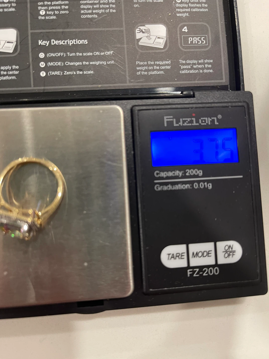 Mistic Topaz Ring with Diamonds in Gold Tone Setting - photo 2