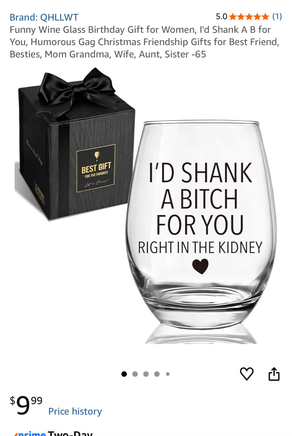 QHELLWT Funny Wine Glass - "I'd Shank A Bitch For You" - photo 4