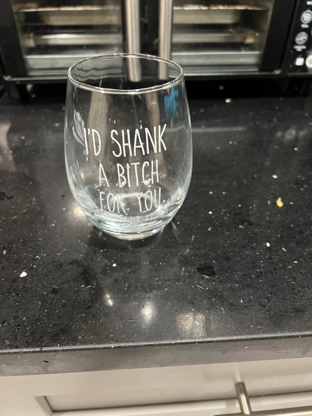 QHELLWT Funny Wine Glass - "I'd Shank A Bitch For You"