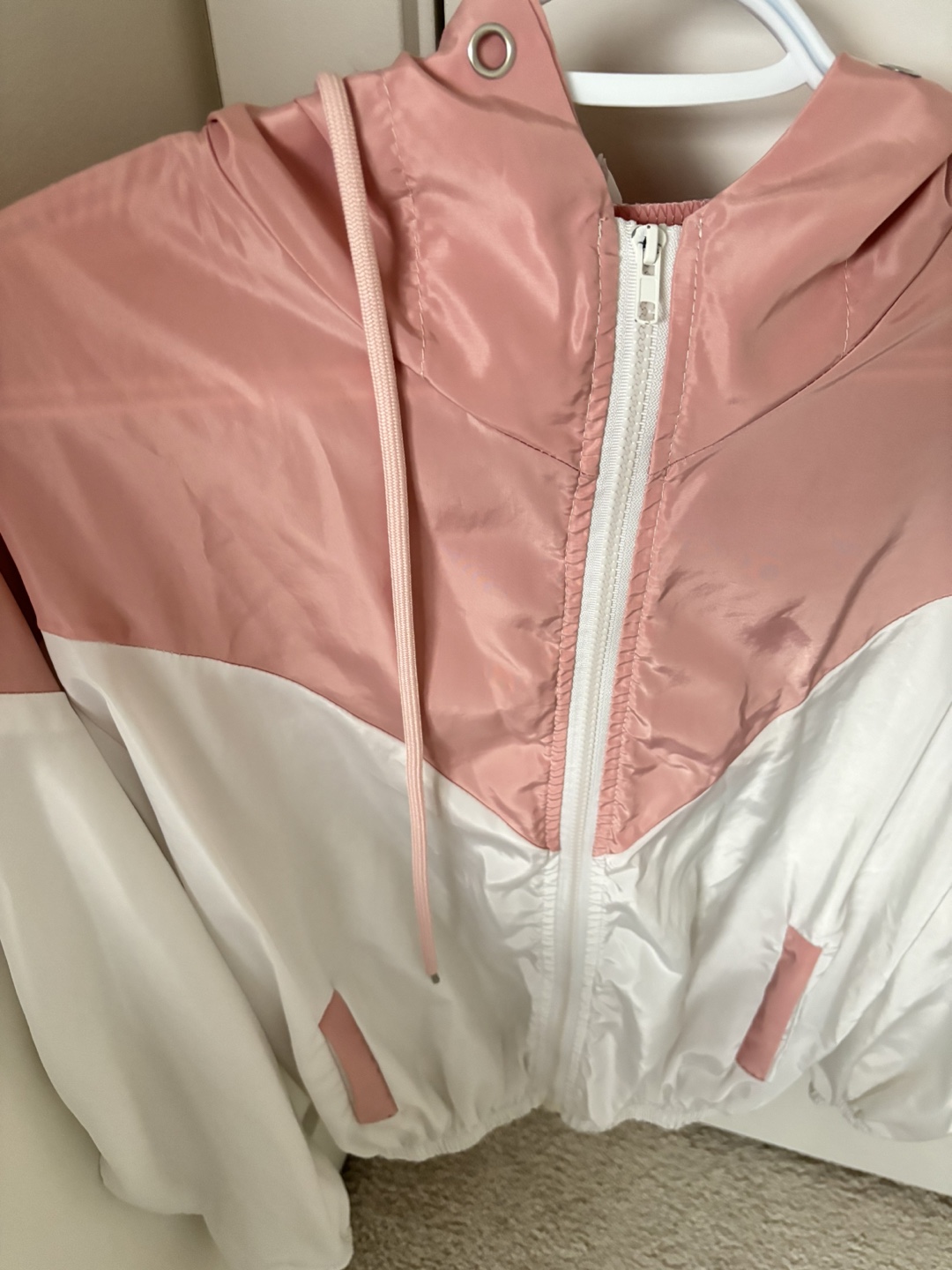 Pink and White Windbreaker Jacket - photo 2