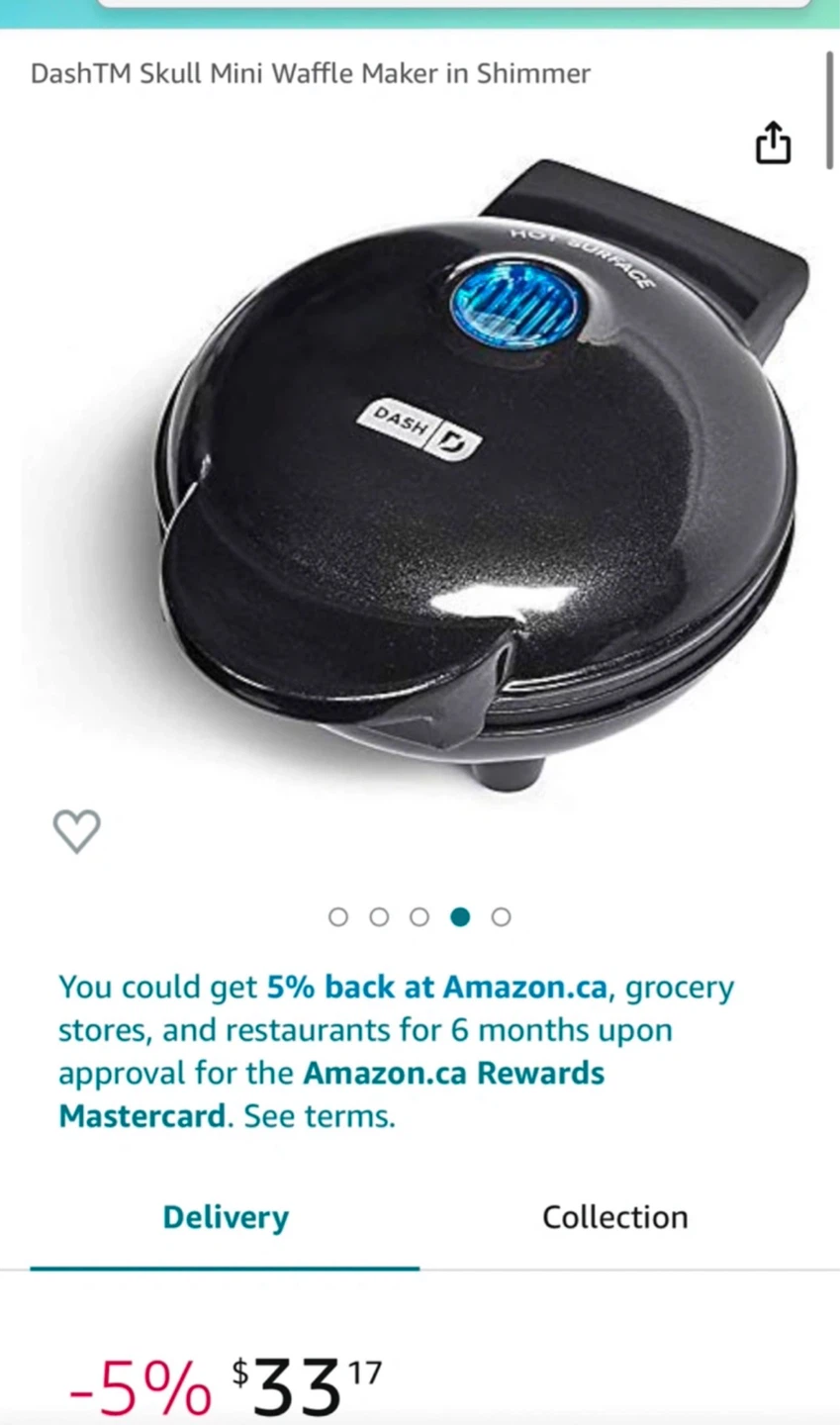 Dash Mini Skull Waffle Maker - photo 3