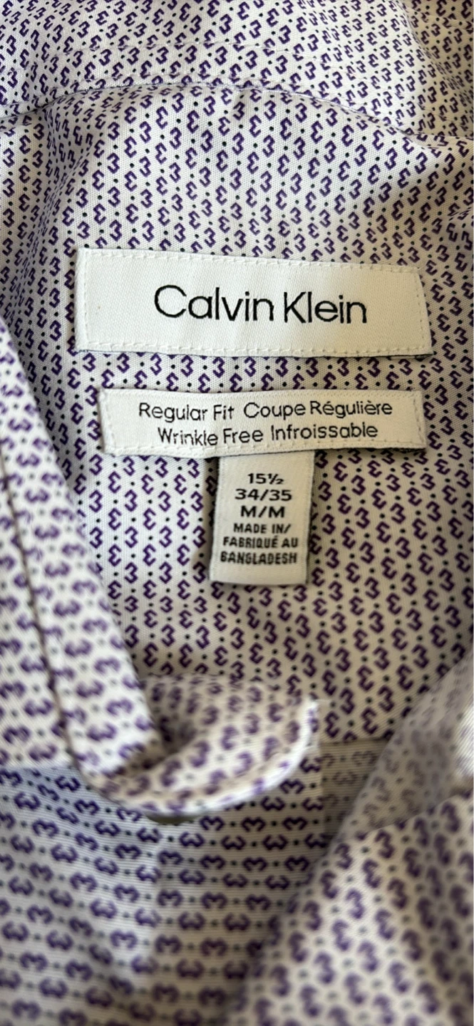 Calvin Klein Regular Fit Wrinkle Free Dress Shirt