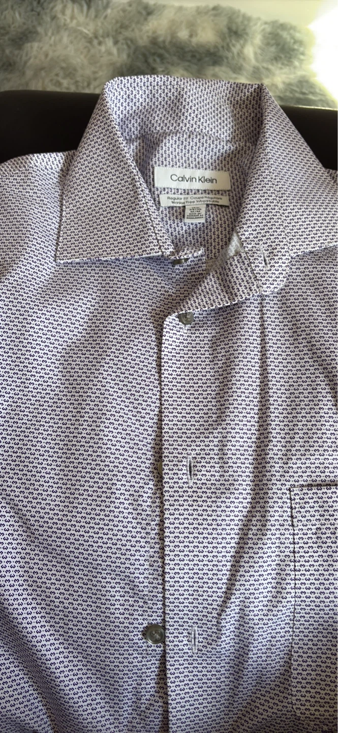 Calvin Klein Regular Fit Wrinkle Free Dress Shirt - photo 2