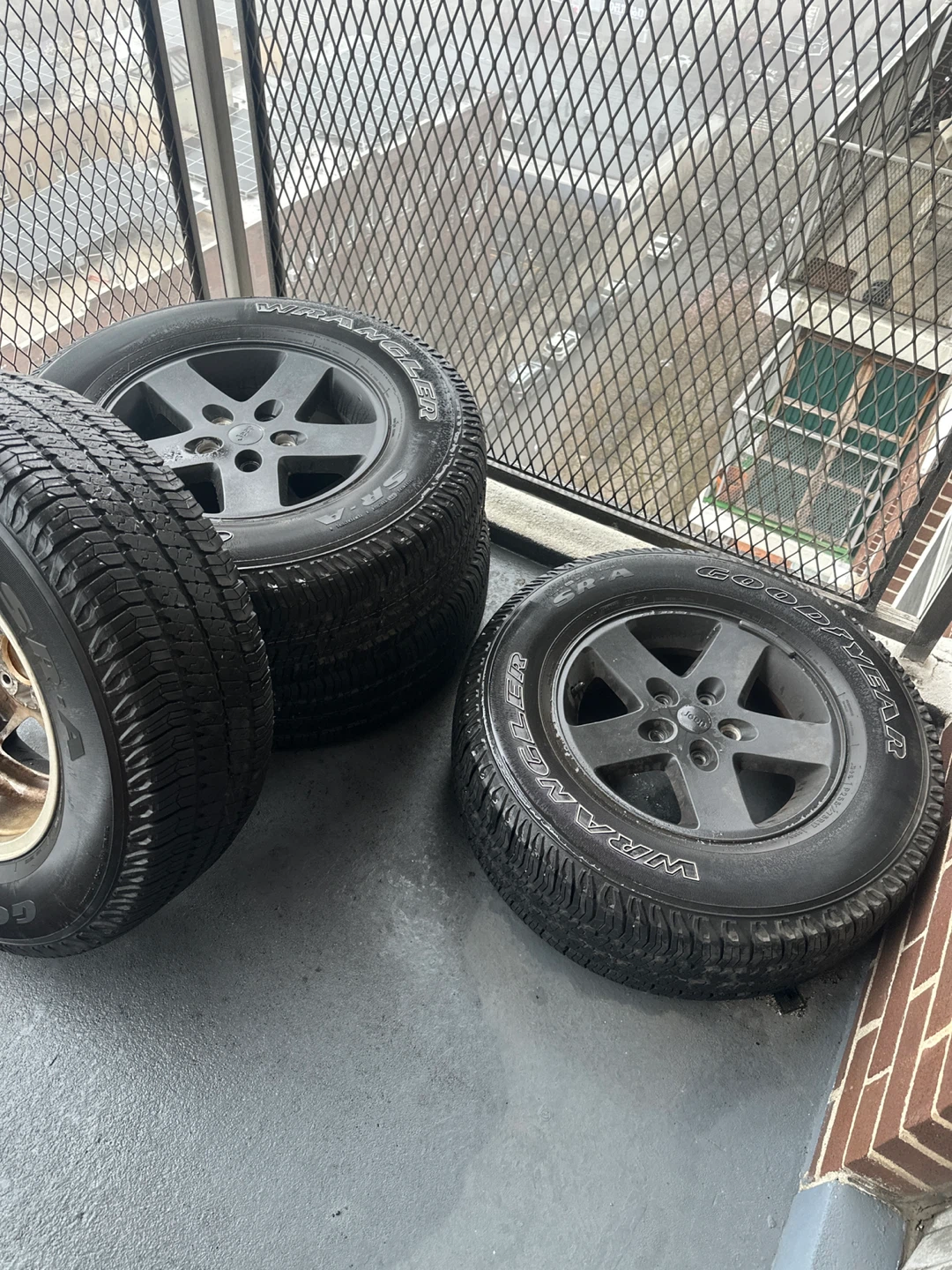 Set of 5 Jeep Wrangler Tires with Rims