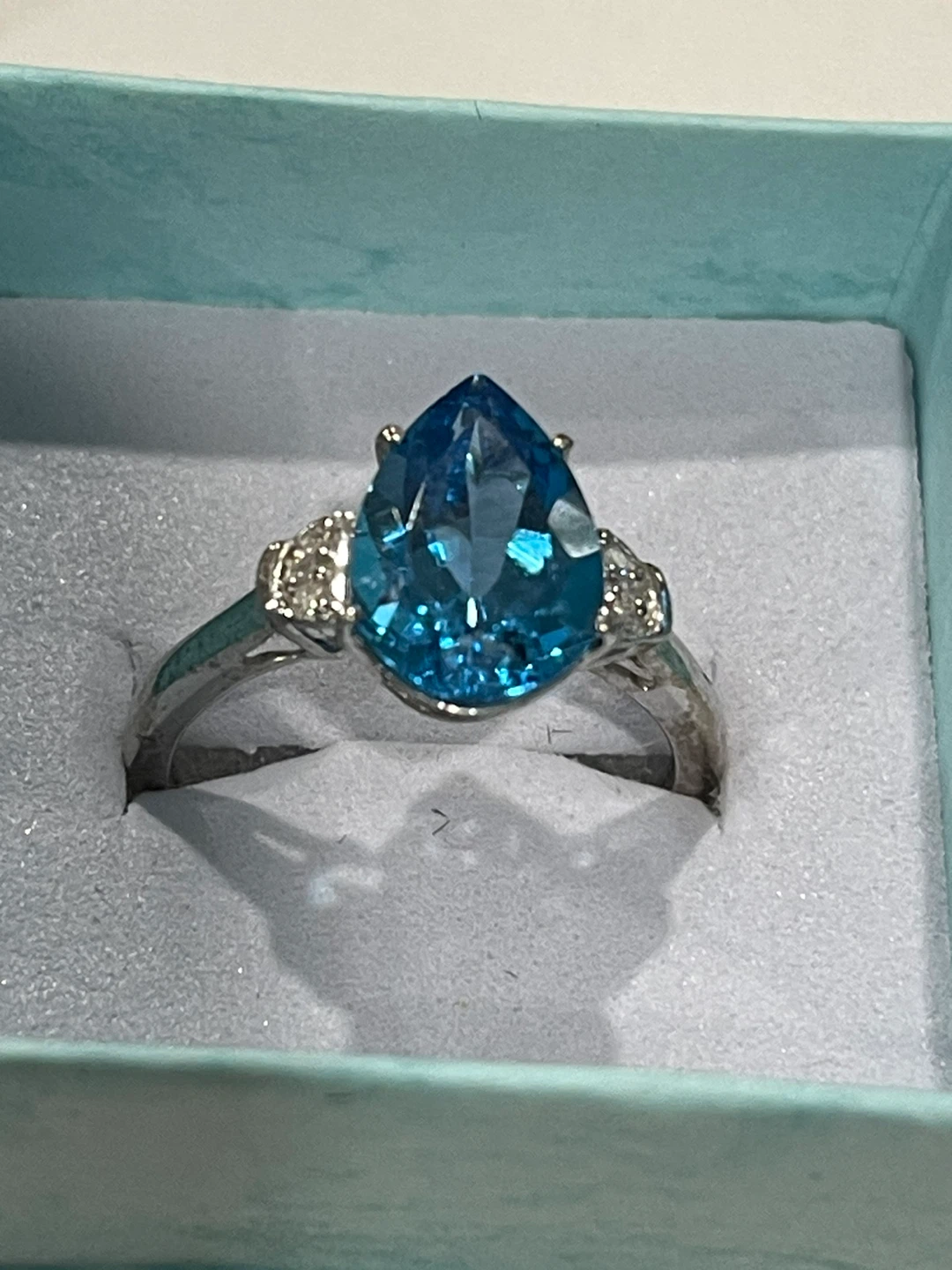 Topaz Stone Ring with Diamonds