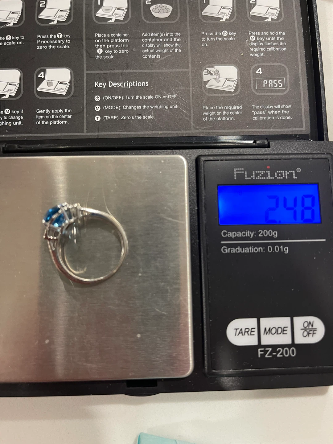 Topaz Stone Ring with Diamonds - photo 2