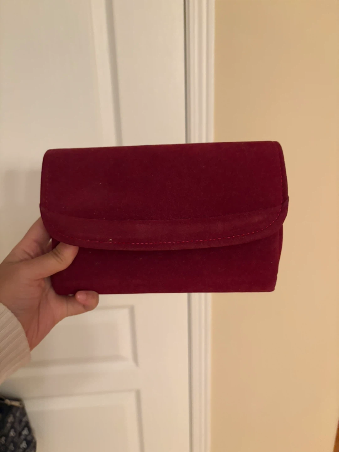 Deep Red Velvet Clutch Wallet