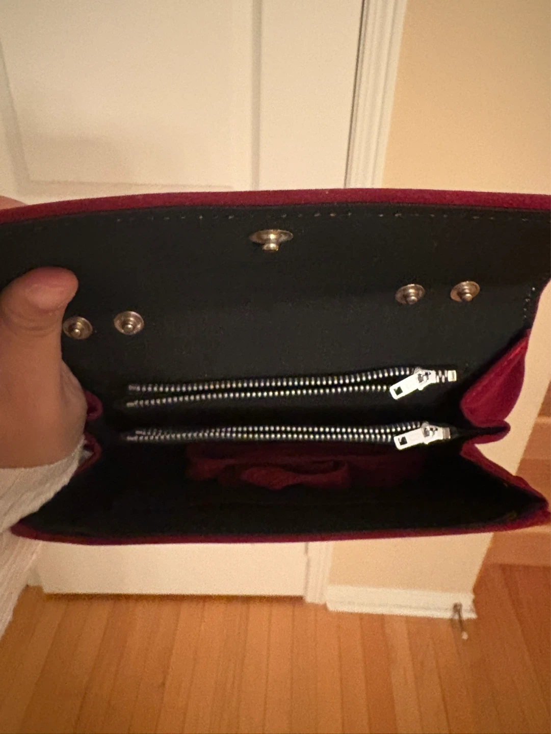 Deep Red Velvet Clutch Wallet - photo 2