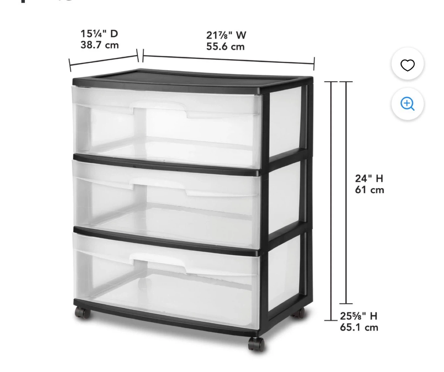Sterilite 3-Drawer Wide Chest - photo 2