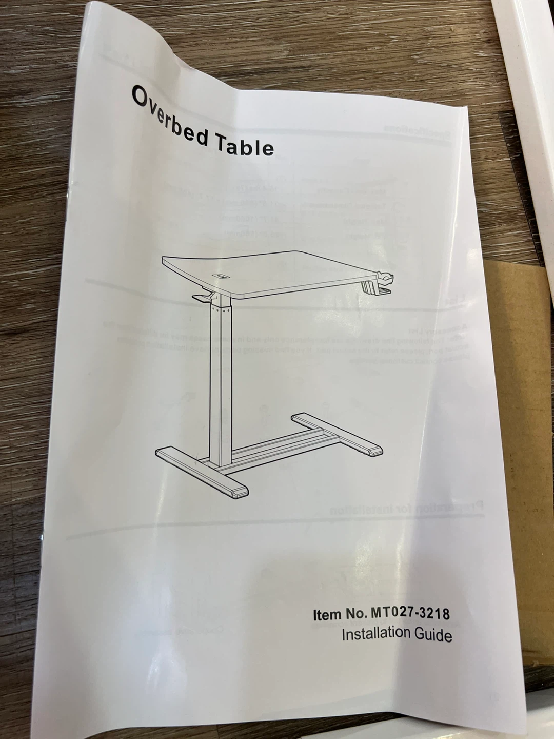White and Oak Overbed Table - photo 2