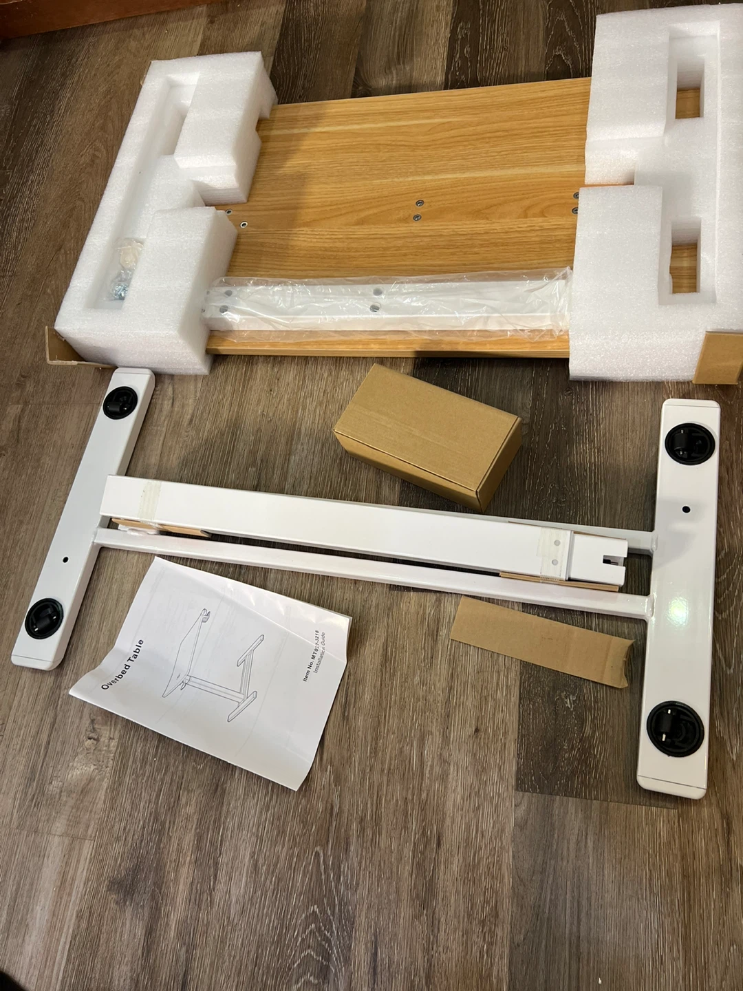 White and Oak Overbed Table - photo 5