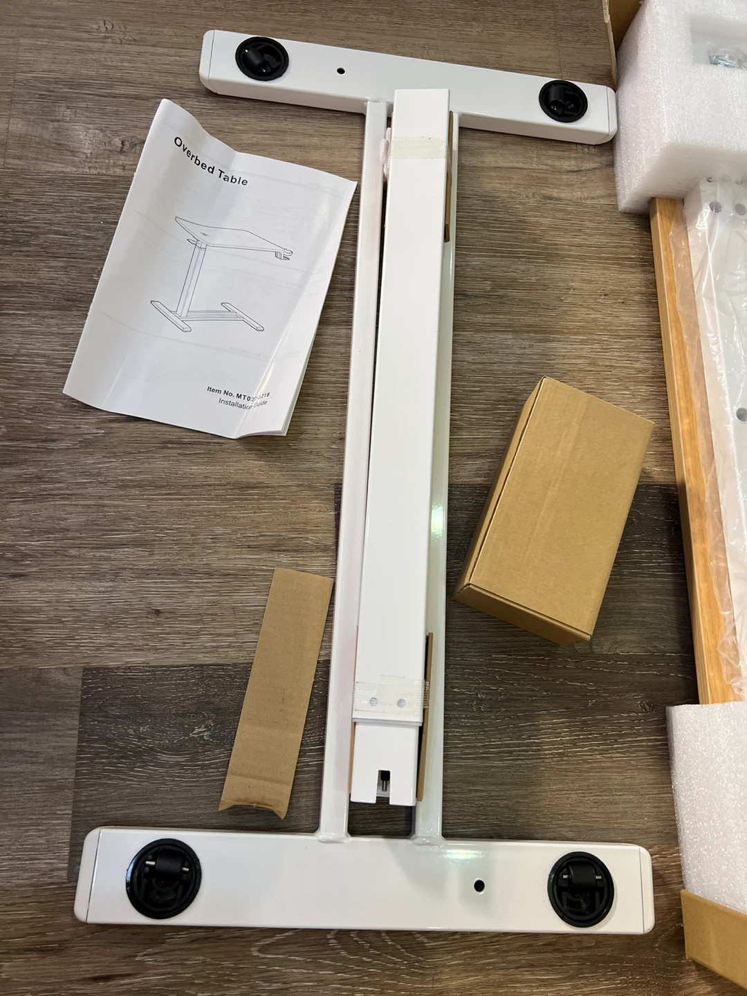 White and Oak Overbed Table - photo 4
