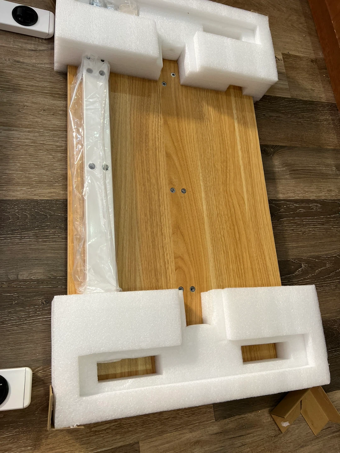 White and Oak Overbed Table - photo 3