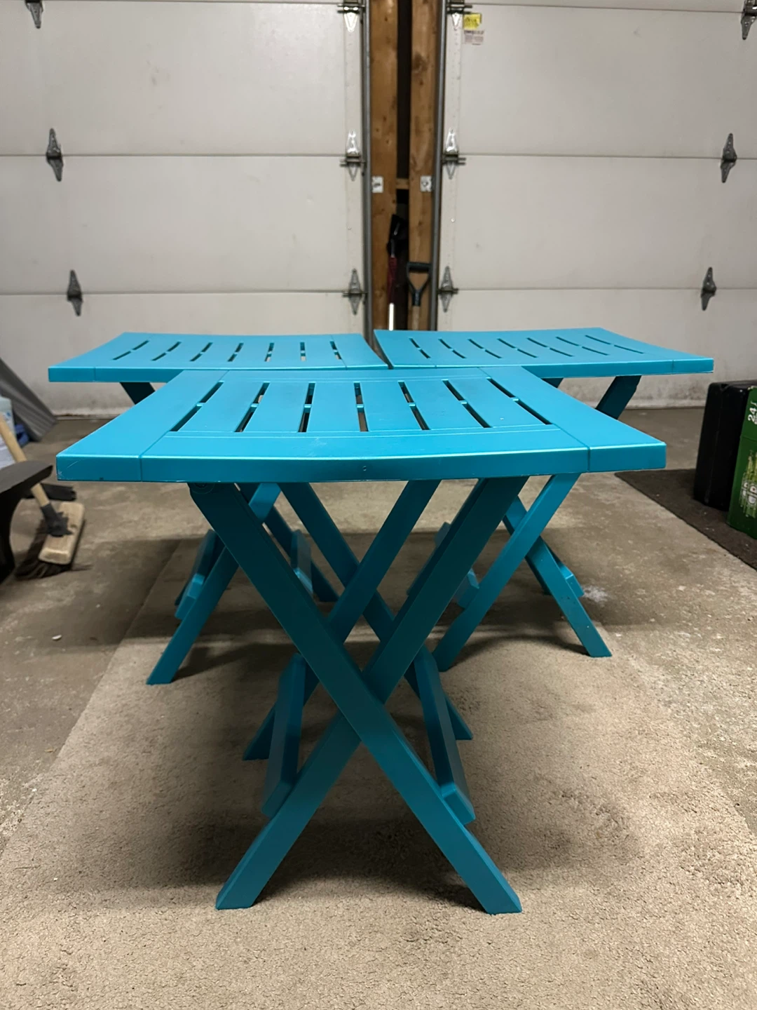 Teal Folding Patio Side Tables
