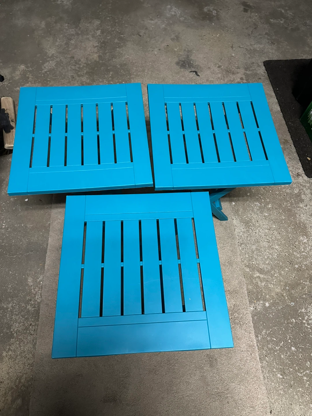 Teal Folding Patio Side Tables - photo 2