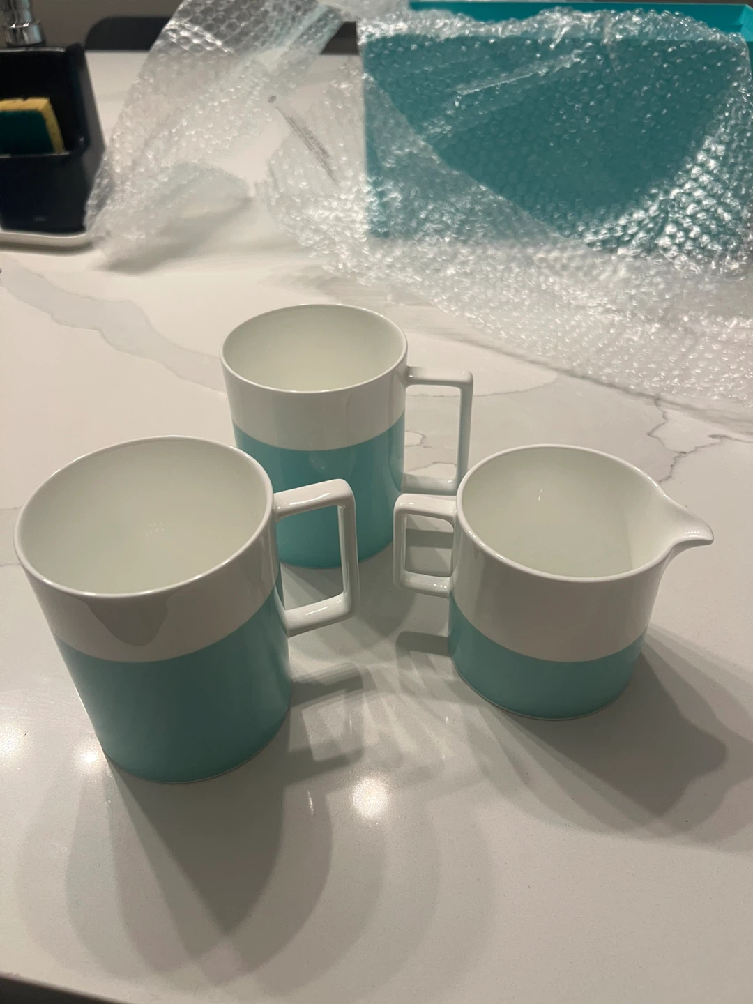 New Tiffany & Co. Fine Bone China Mugs & creamer