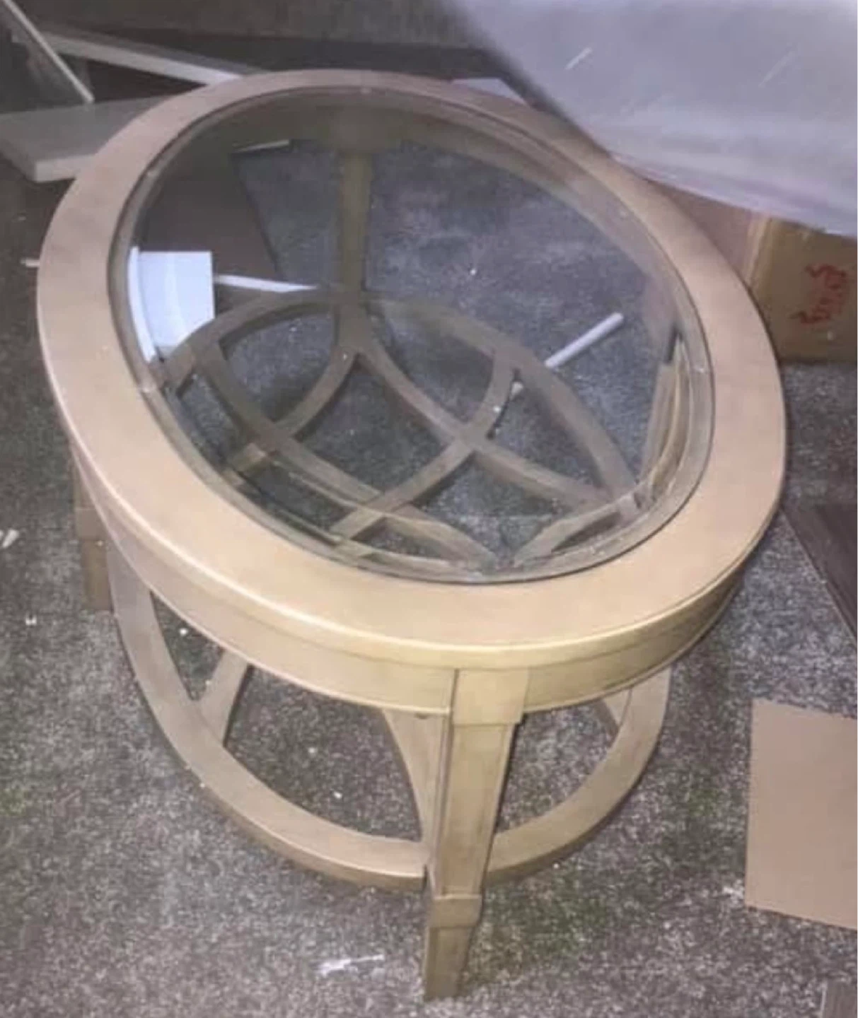 Oval Glass Top Coffee Table