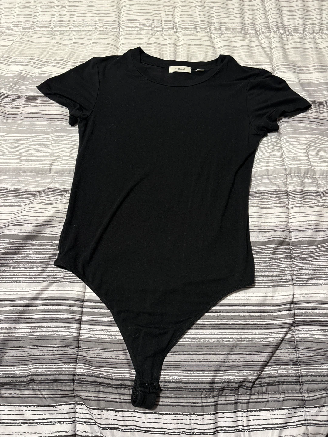 Wilfred Black Short-Sleeve Thong Bodysuit
