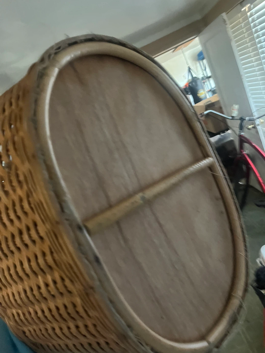 Wicker Picnic Basket with Lid and Handle