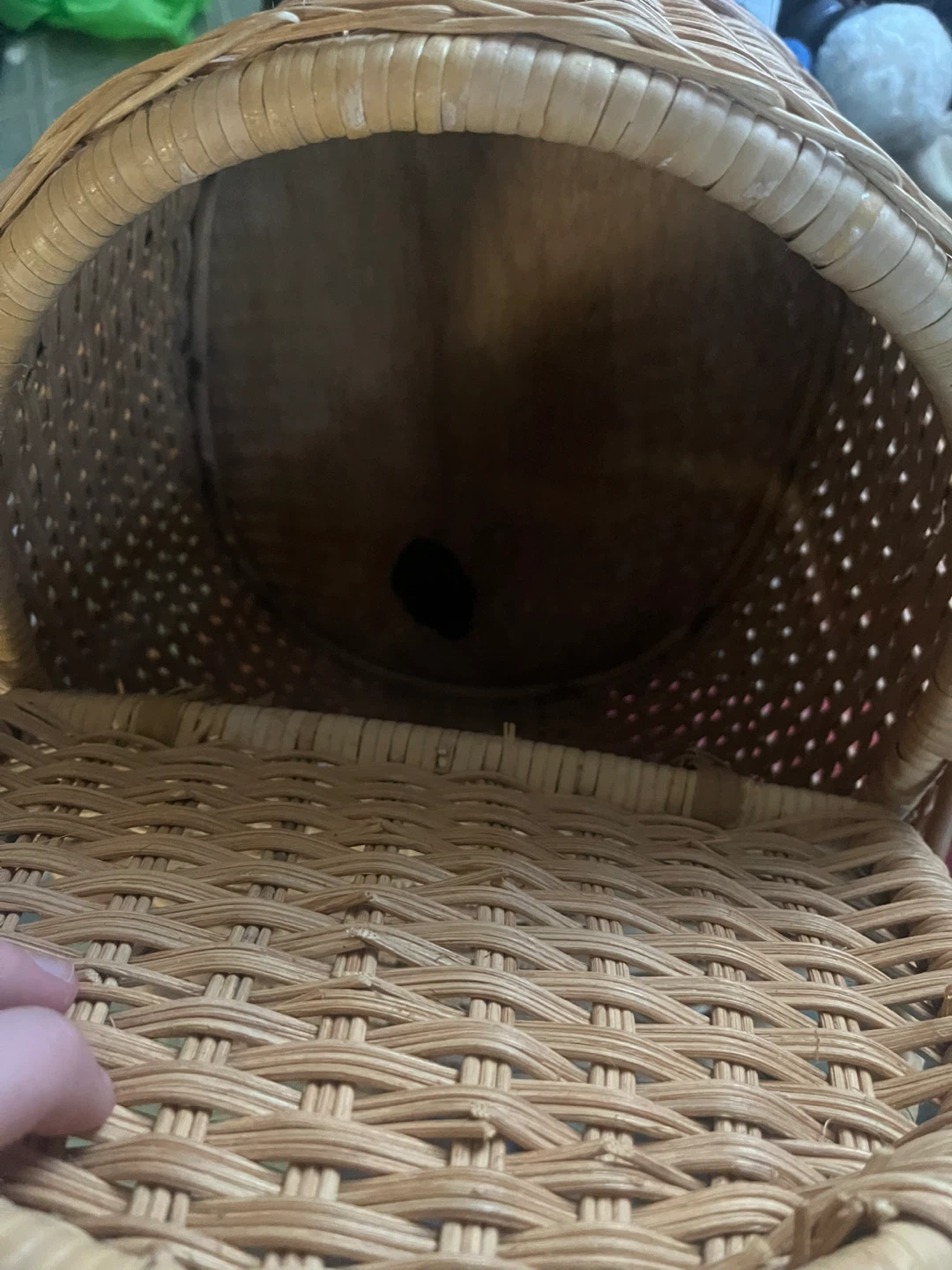 Wicker Picnic Basket with Lid and Handle - photo 3