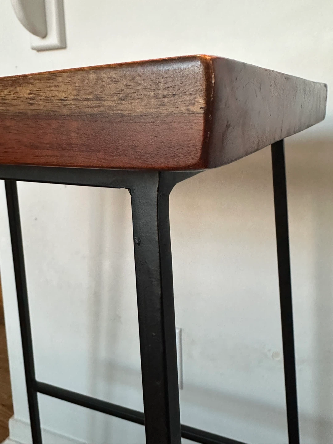 Set of 3 Modern Wooden & Metal Bar Stools - photo 4