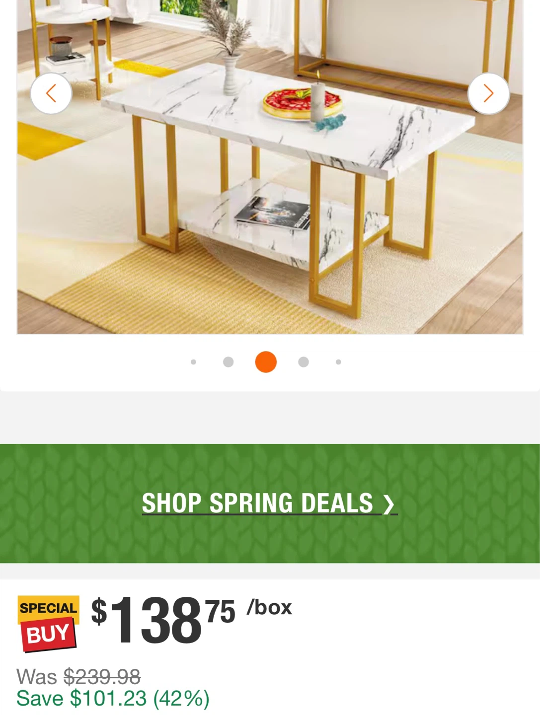 3 pieces Marble Effect Coffee Table and Side Table Set - photo 4
