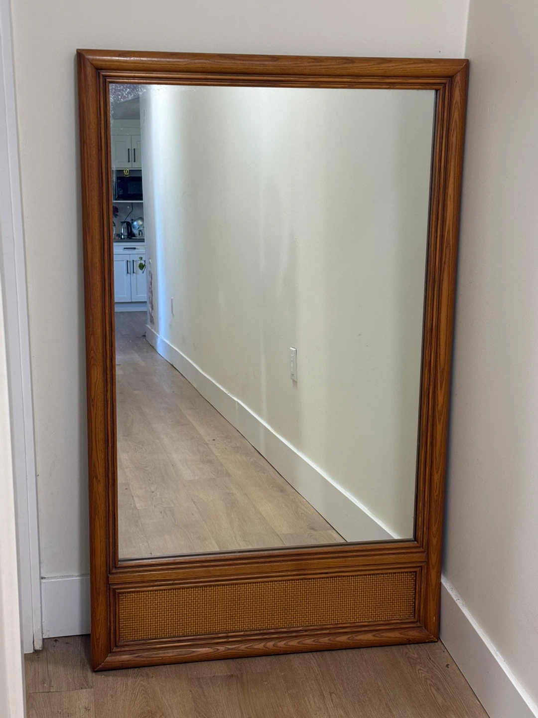 wooden framed mirror