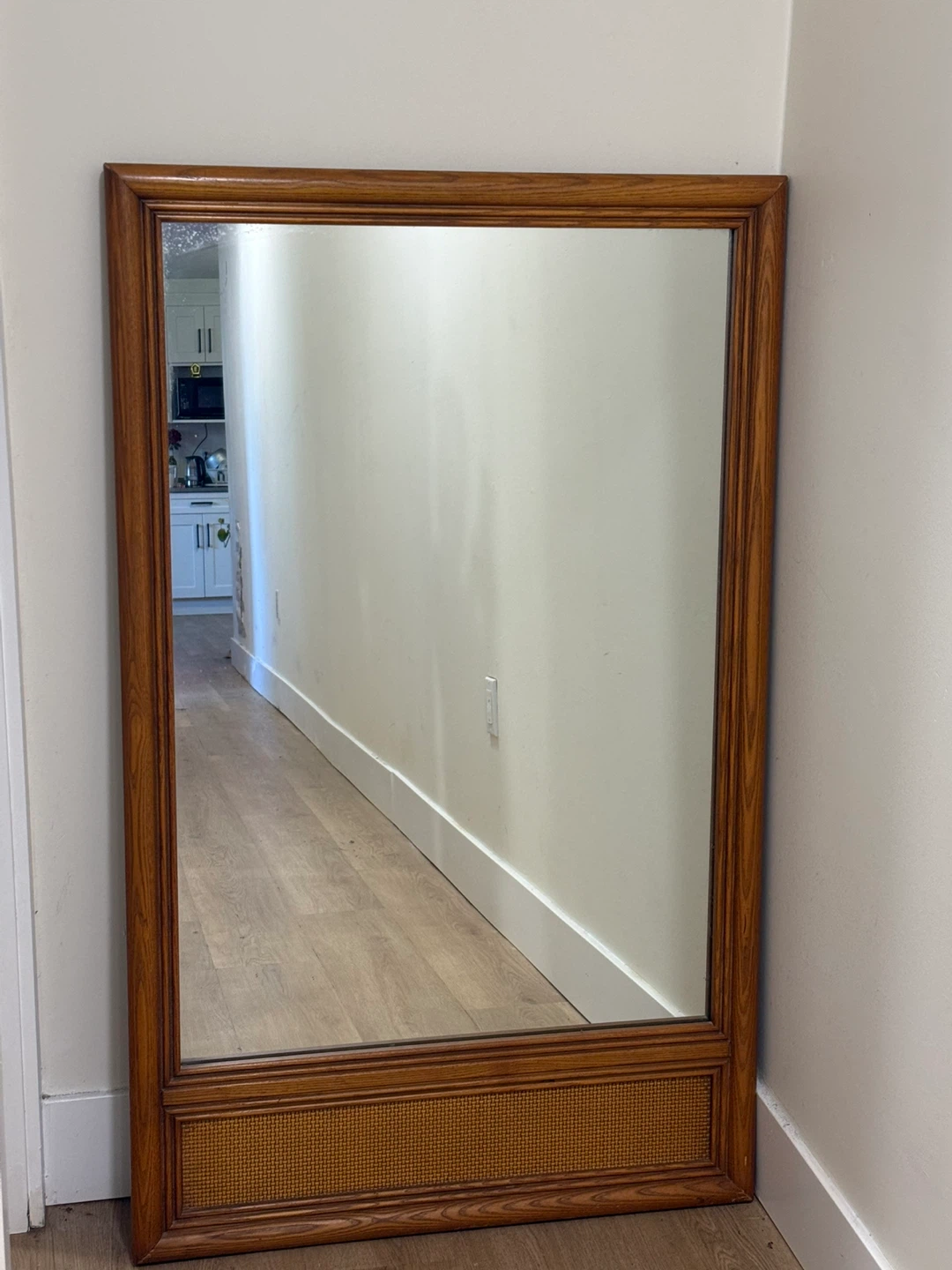wooden framed mirror - photo 2