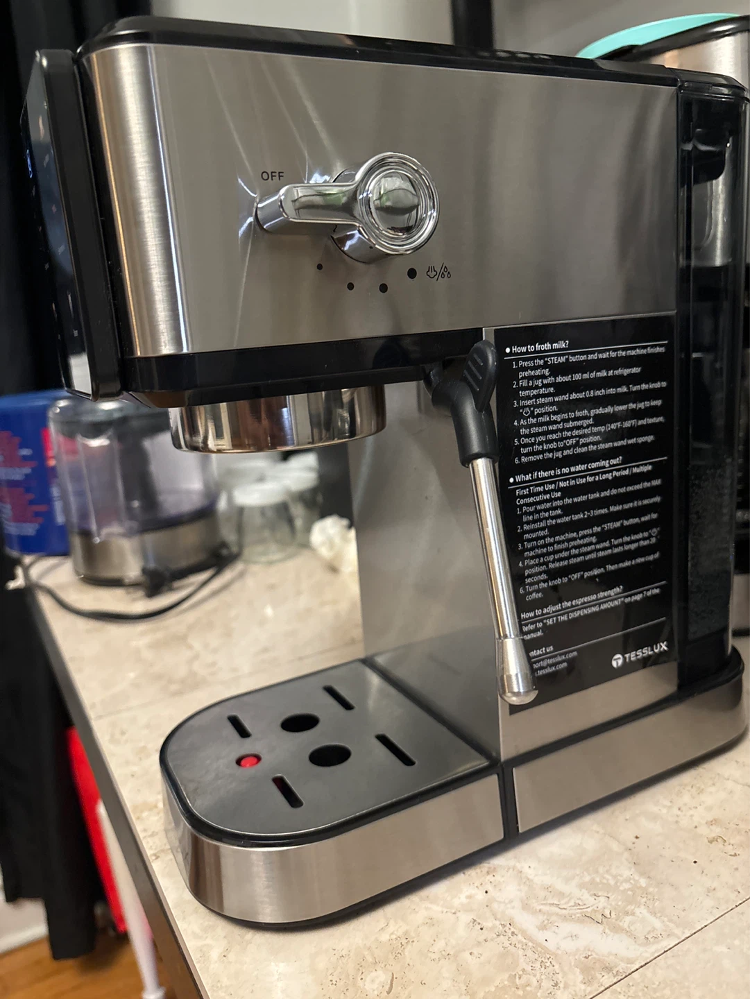 Tesslux Espresso Machine with Frother