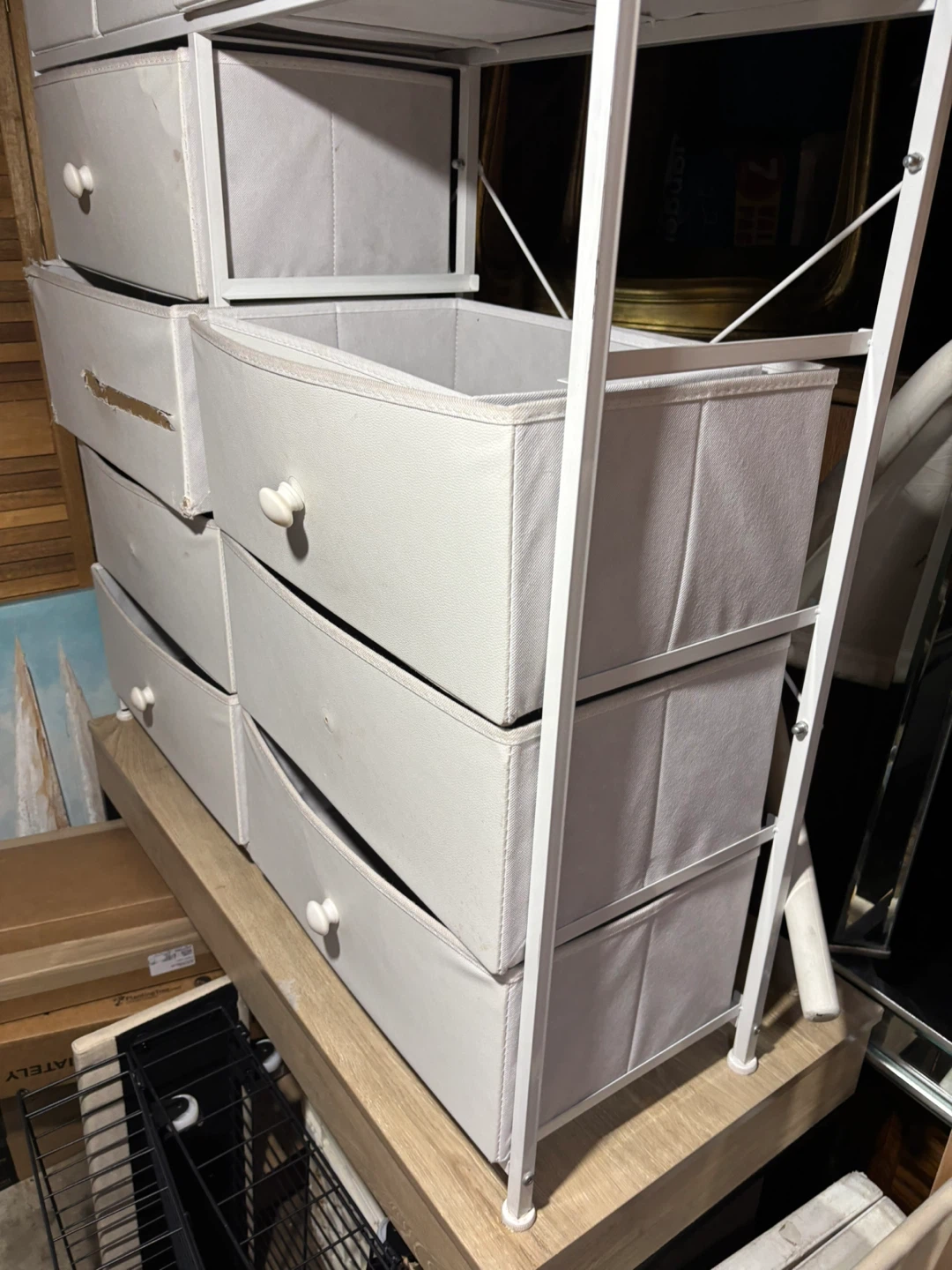 White Fabric Drawer Dresser - photo 2