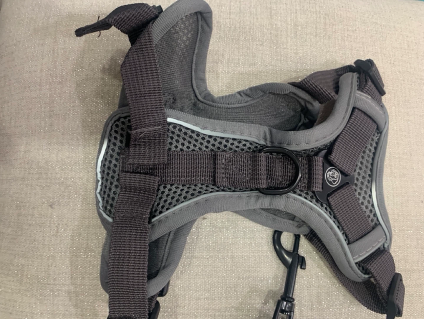 Grey Dog Harness with Leash, Size L - photo 2