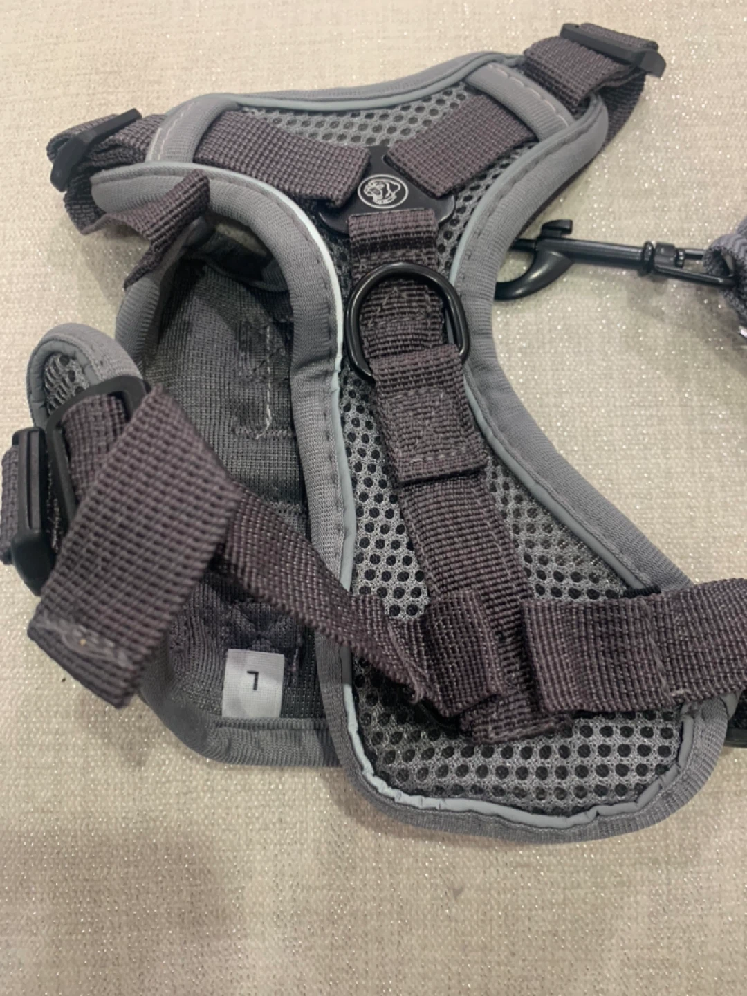 Grey Dog Harness with Leash, Size L - photo 3