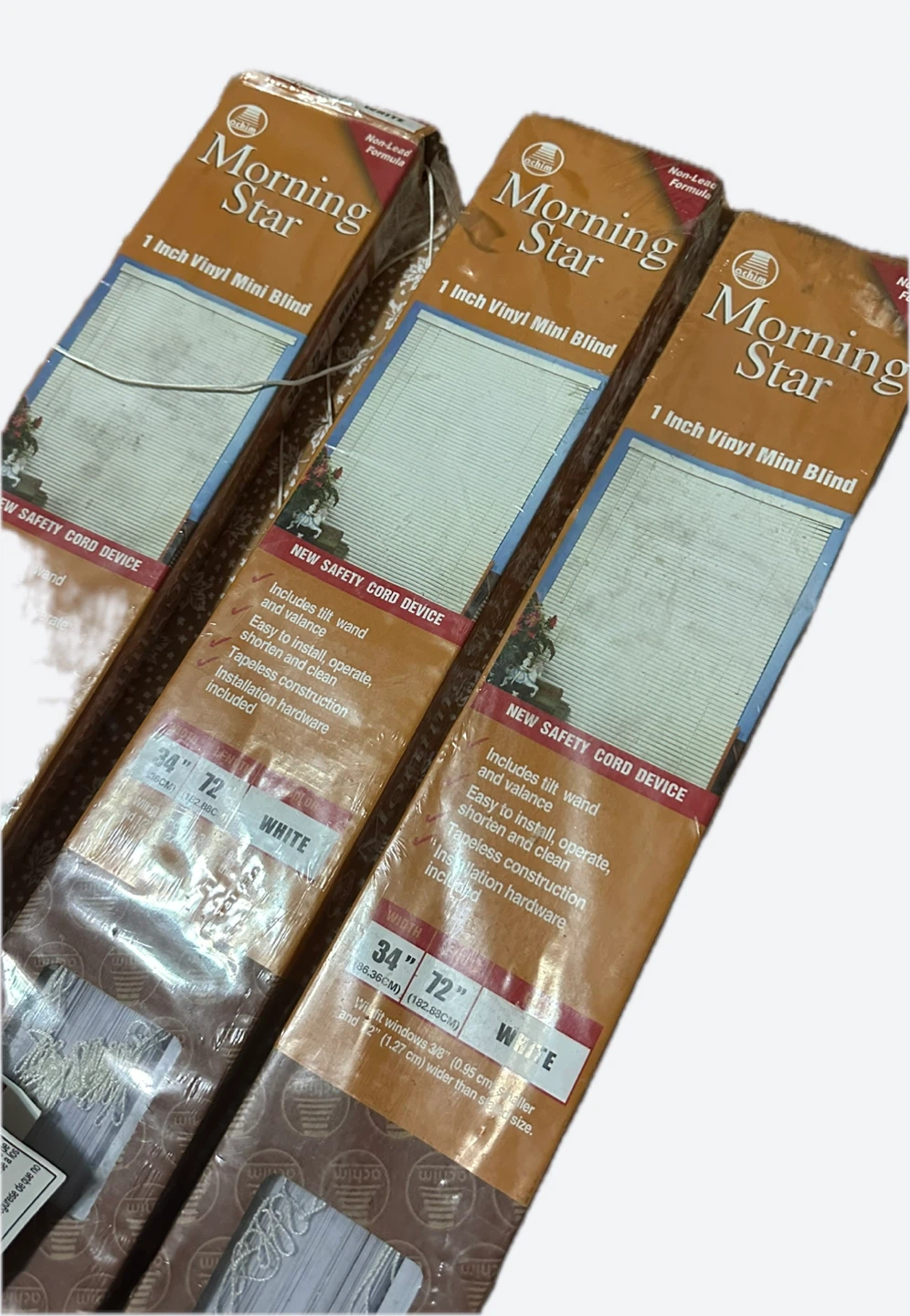 Morning Star 1 Inch Mini Blinds White (34" x 72") - Lot of 3 - photo 3