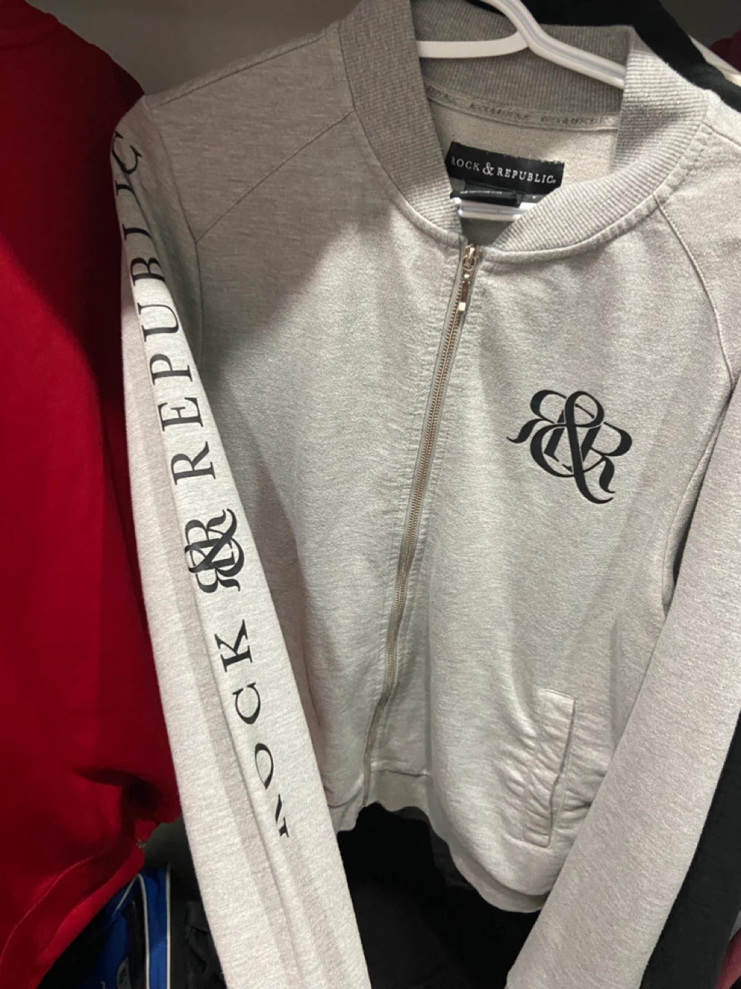 Rock & Republic Grey Bomber Jacket L/G - photo 2