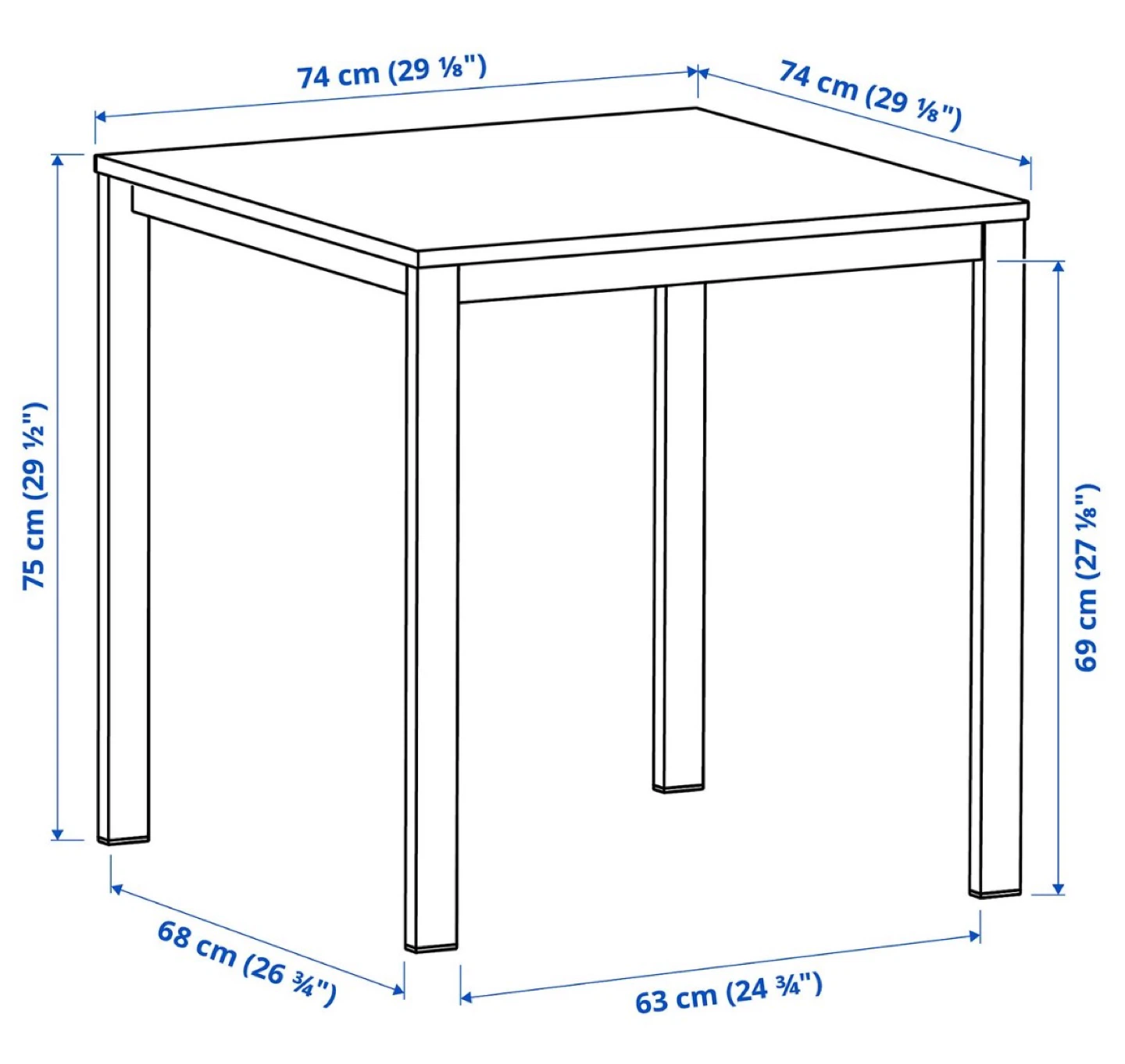IKEA white square dining table with 2 chairs - photo 4