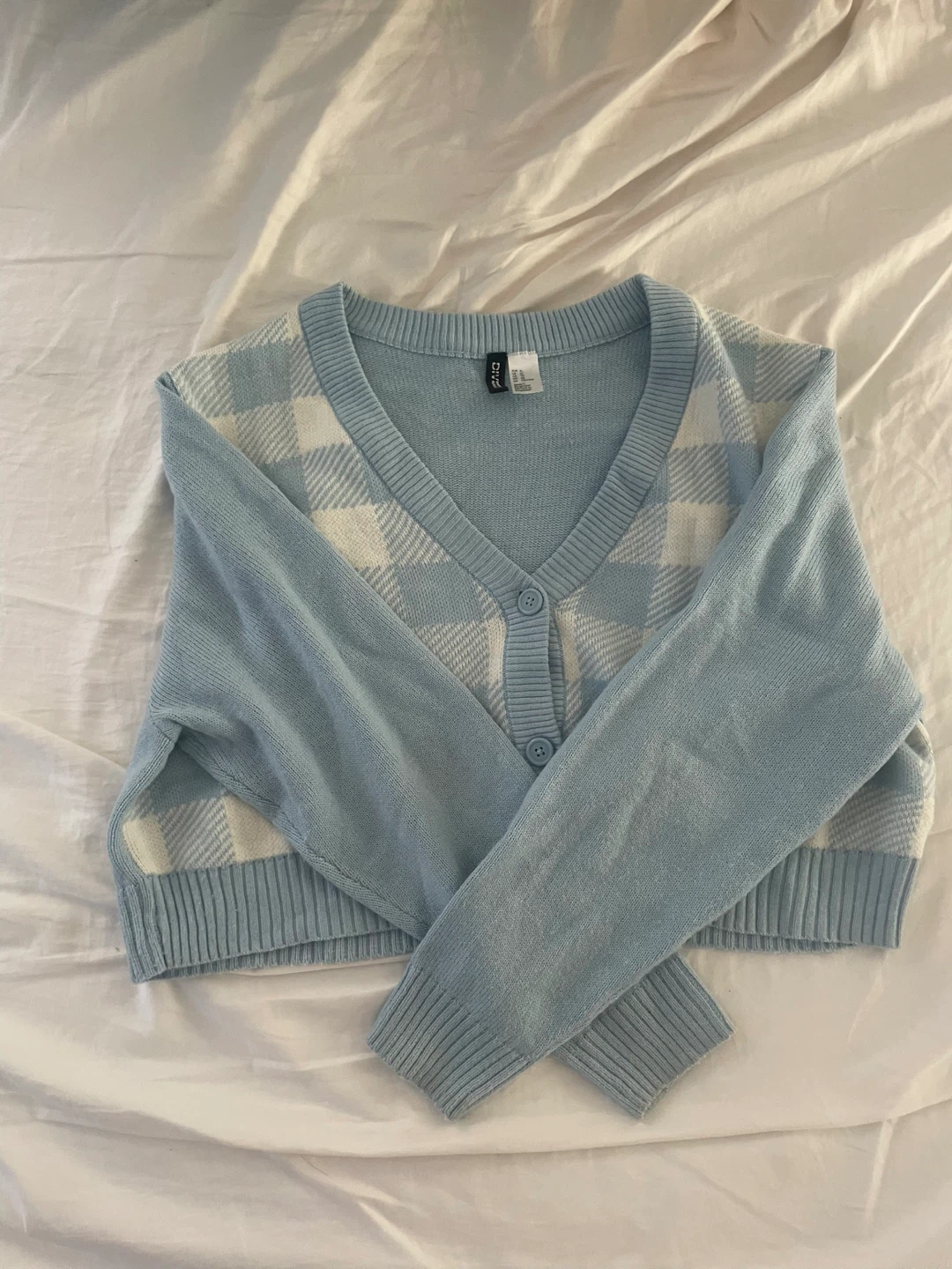 light blue & white cardigan - photo 3