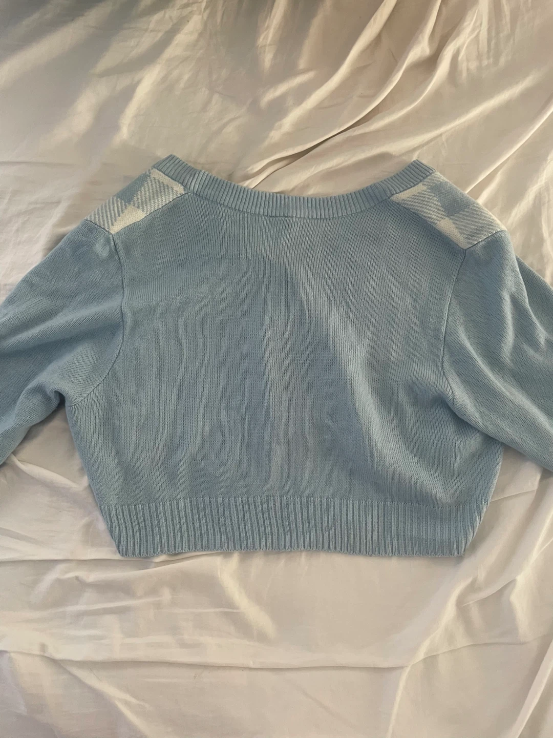 light blue & white cardigan - photo 4