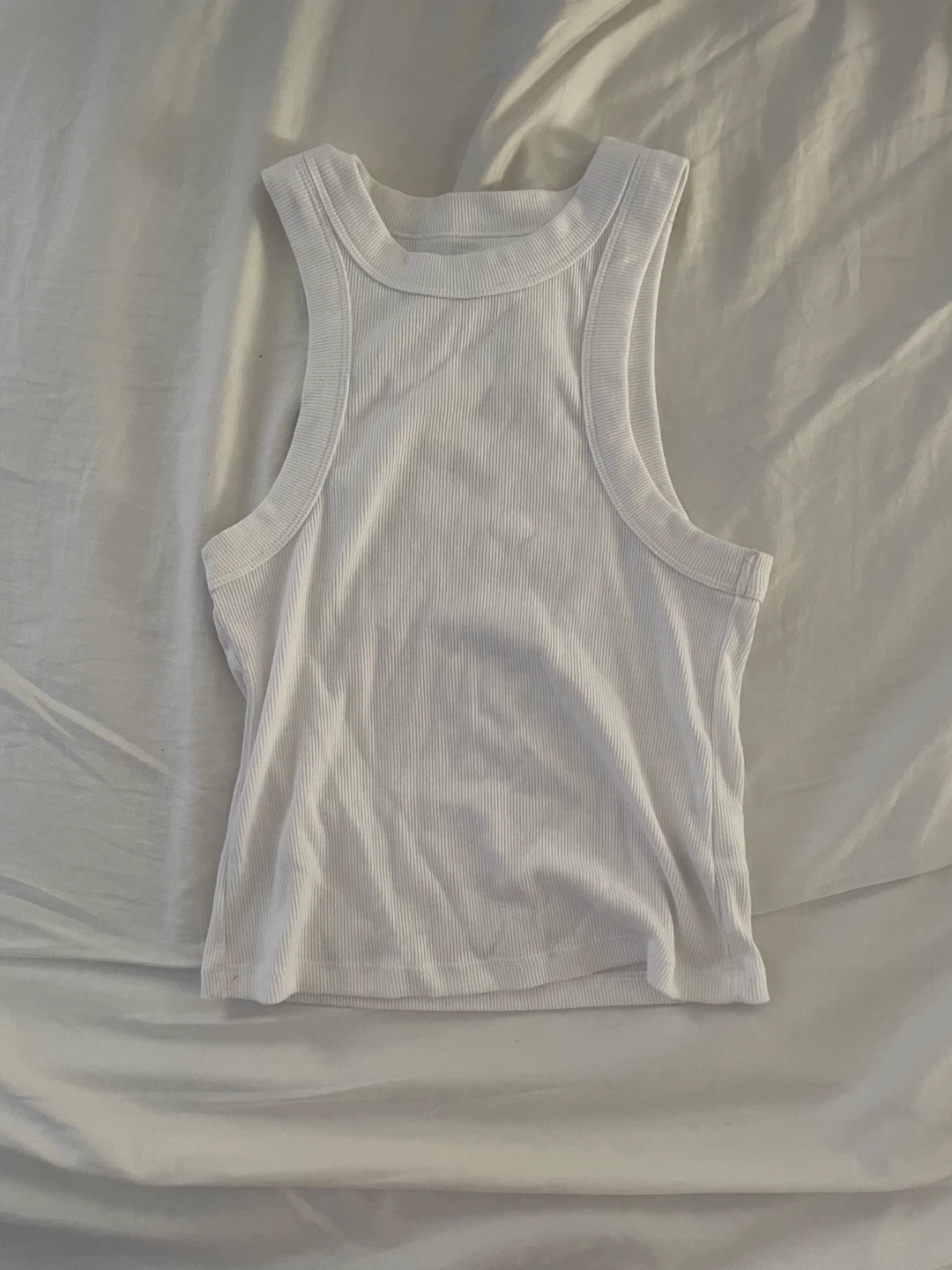 white ribbed tank up