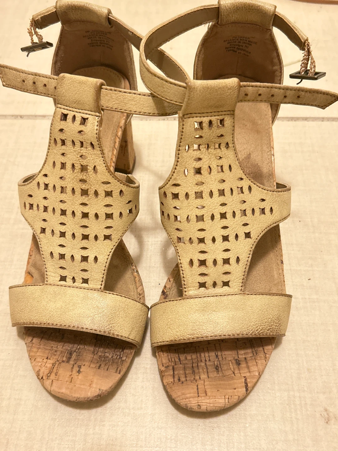 Gold Boho Wedge Sandals