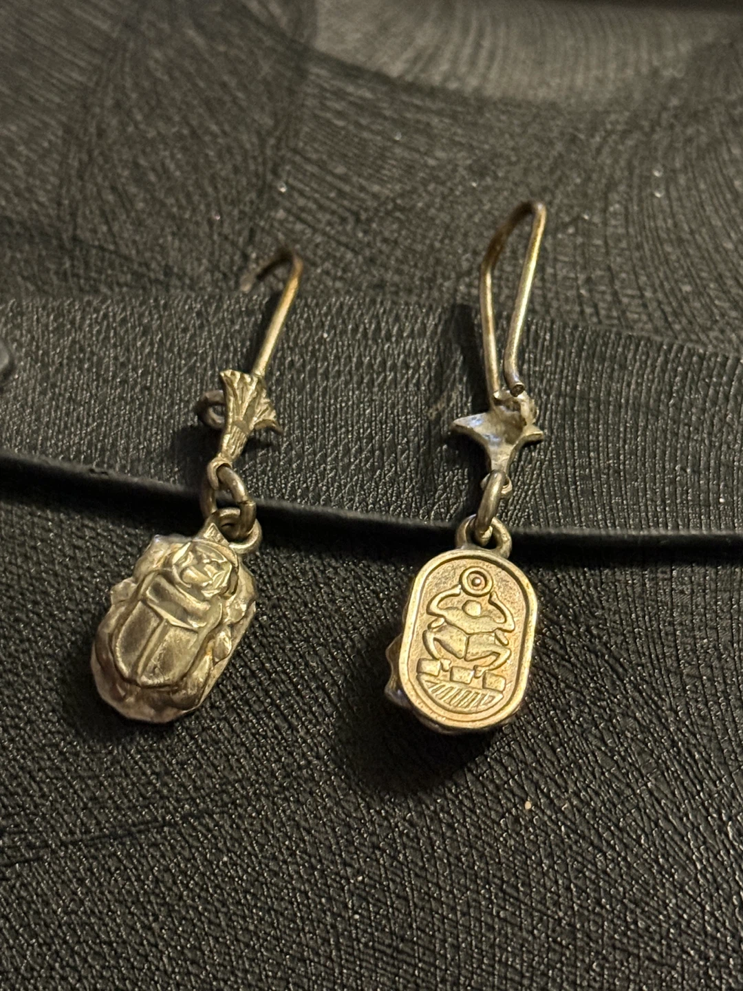 Egyptian Scarab Beetle Dangle Earrings - photo 2